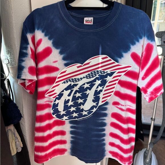 Anvil Vtg Rolling Stones Tie Dye Shirt America Licks USA Tour 2002
